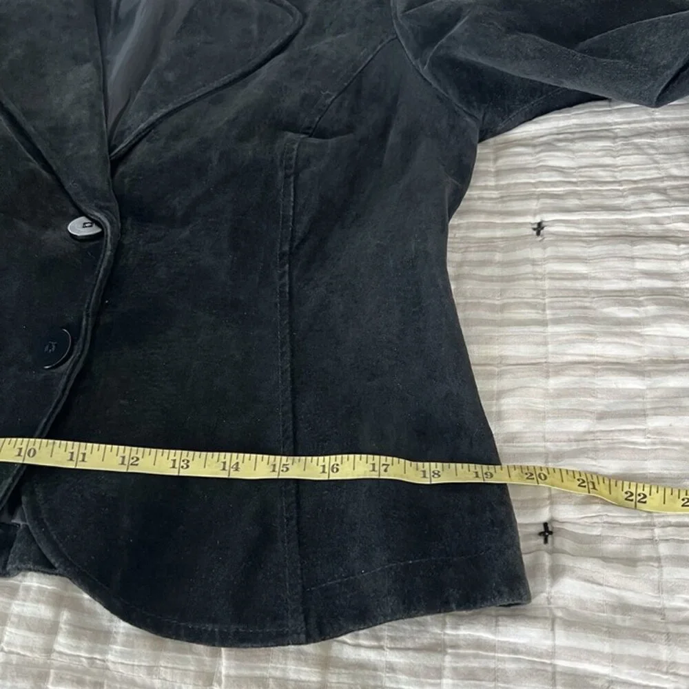 Live a Little Suede‎ Jacket sz L Fitted Short Feminine Boho chic Coquette Retro